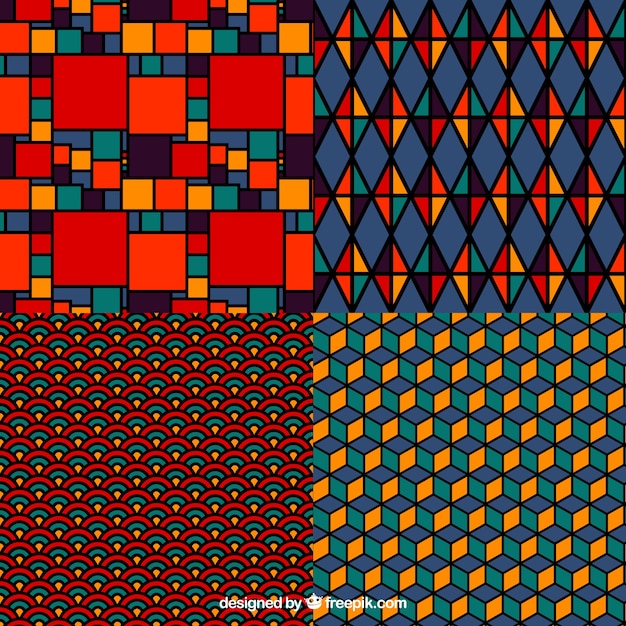 Геометрические узоры с красочными формами
