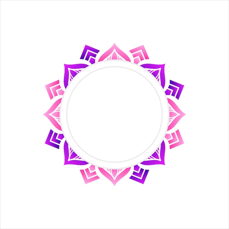 Free Vector geometric pink mandala frame with circular design