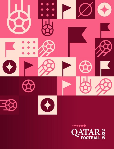 幾何学的なポスター サッカー ドーハ カタール 2022年クリエイティブ サッカー Web チラシ テンプレートの背景
