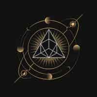 Vettore gratuito carta di tarocchi astrologici piramide geometrica