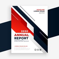 Free vector geometric red business annual report flyer template design