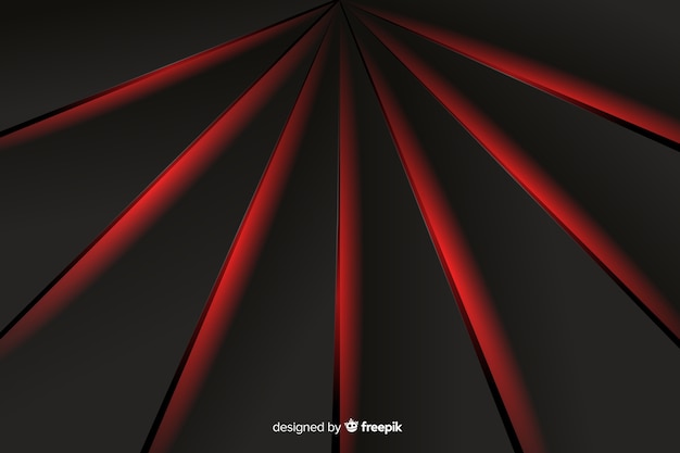 Vettore gratuito stile realistico del fondo geometrico delle luci rosse