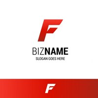 Free vector geometric red logo with the letter f