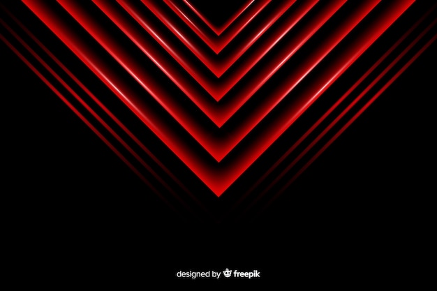 幾何学的な赤い三角形のライトの背景