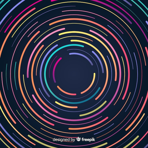 Geometric round neon shapes background