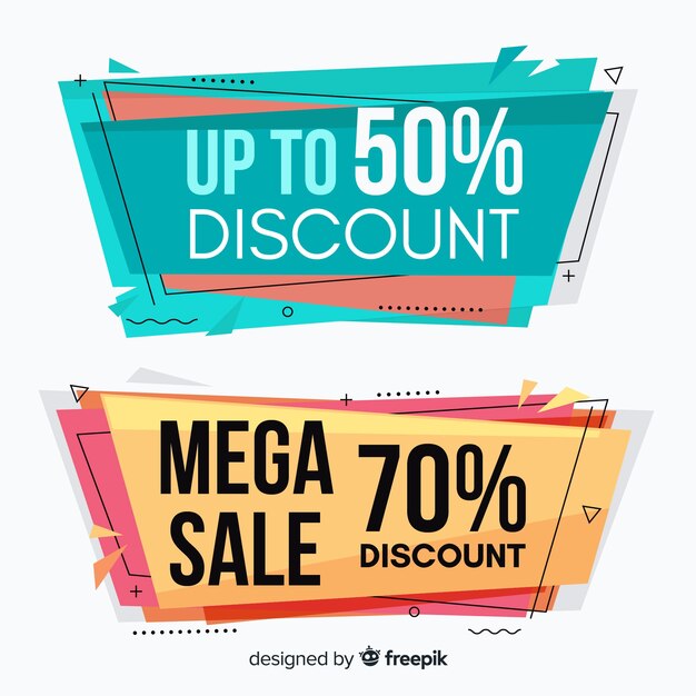 Geometric sale banner collection