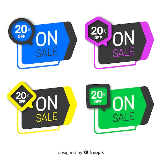 Geometric sale banner collection