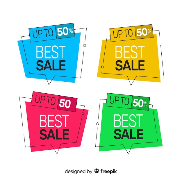 Geometric sale banner collection