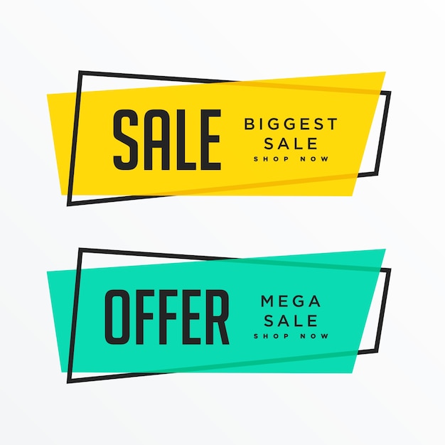 geometric sale banners with text space