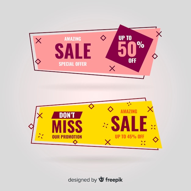 Geometric sale banners