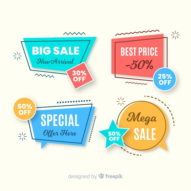 Geometric sale banners