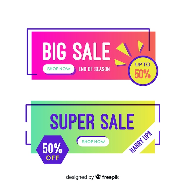 Geometric sale banners