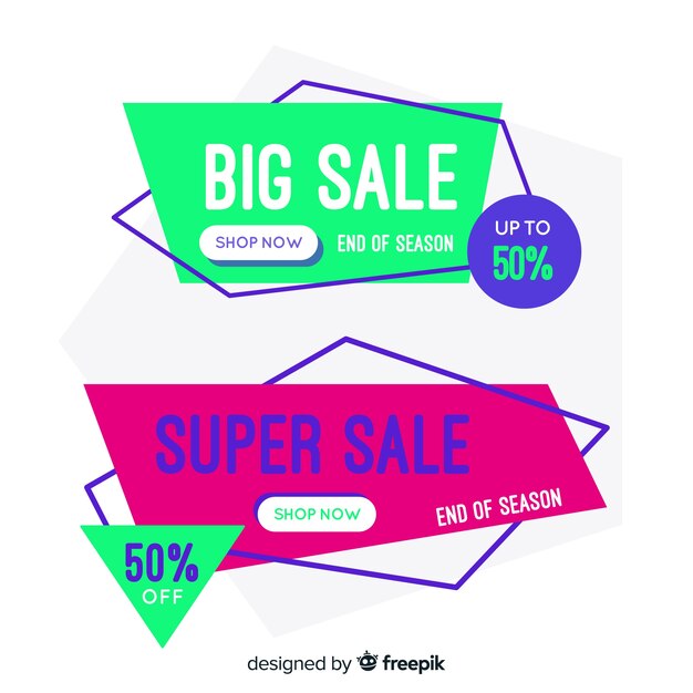 Geometric sale banners