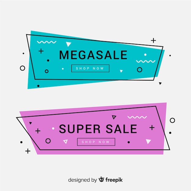 Geometric sale banners