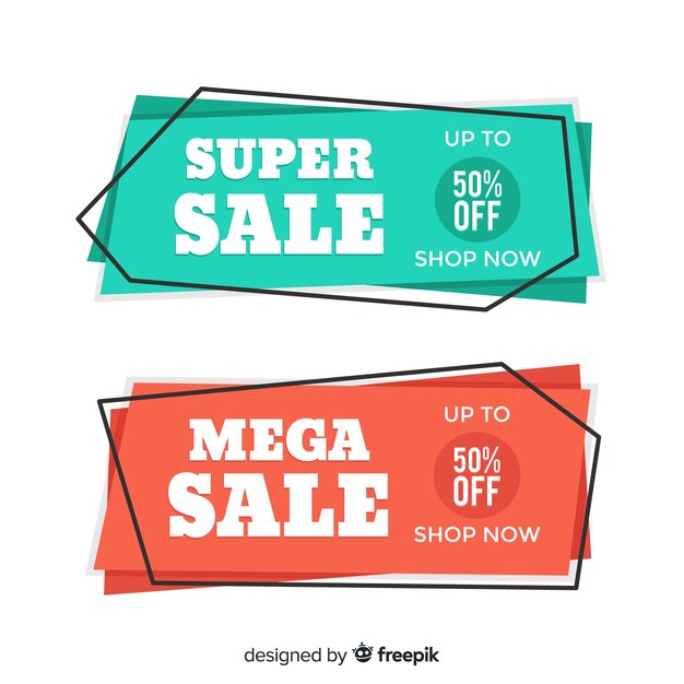 geometric sale banners