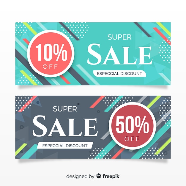 Free vector geometric sale banners