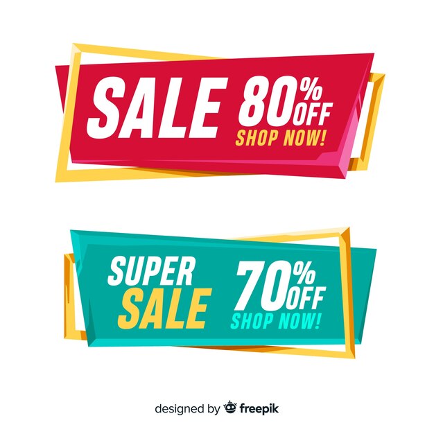 Geometric sale banners