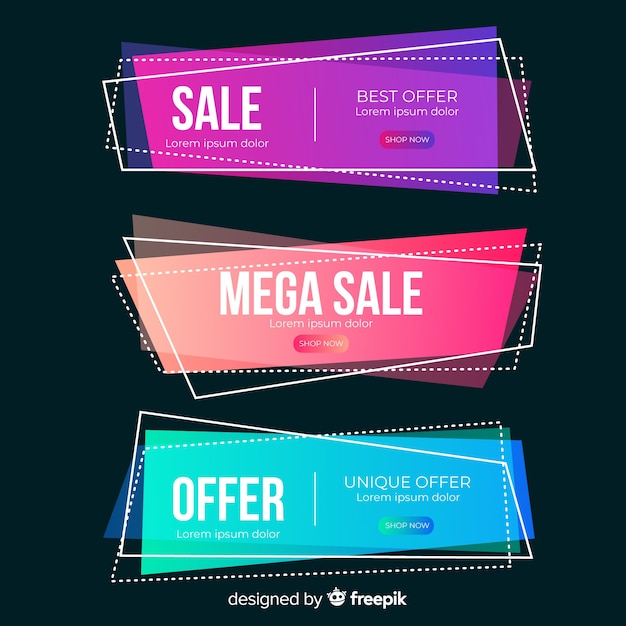 Free vector geometric sale banners