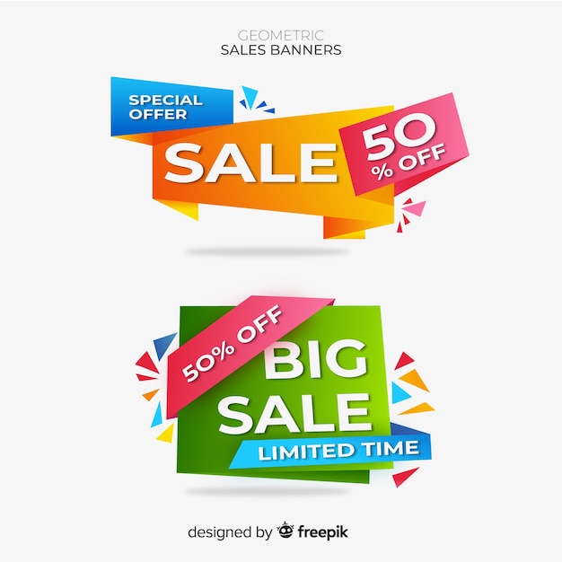 Free vector geometric sale banners