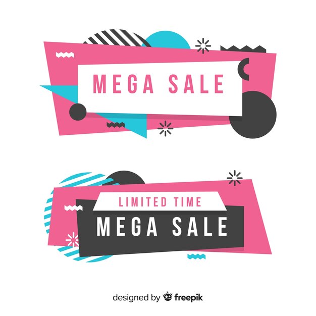 Free vector geometric sale banners