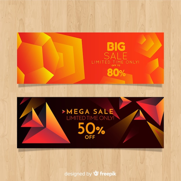 Free vector geometric sale banners