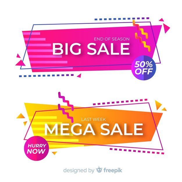 Geometric sale banners