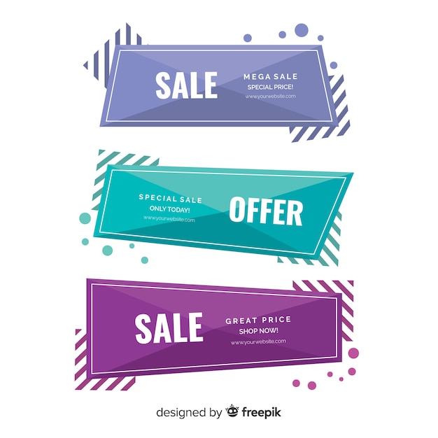 Free vector geometric sales banners