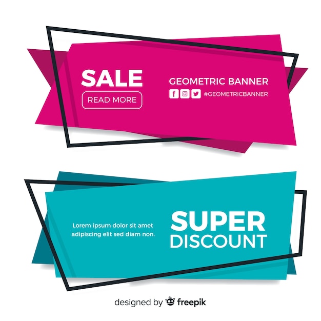 Geometric sales banners