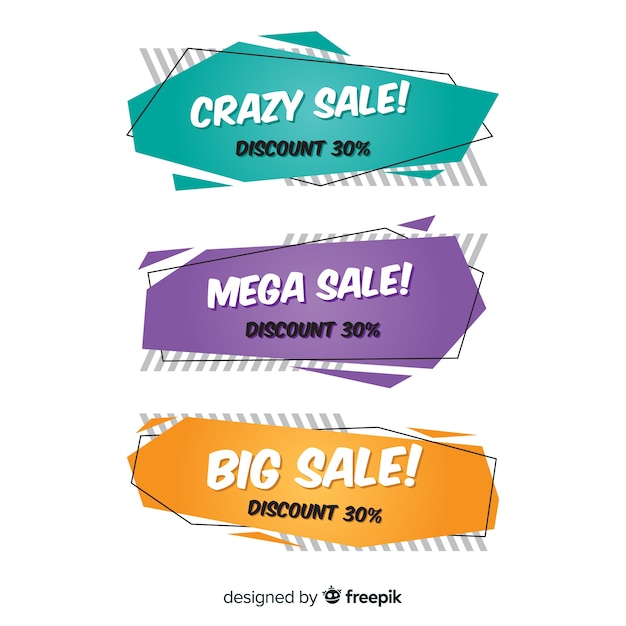 Free vector geometric sales banners