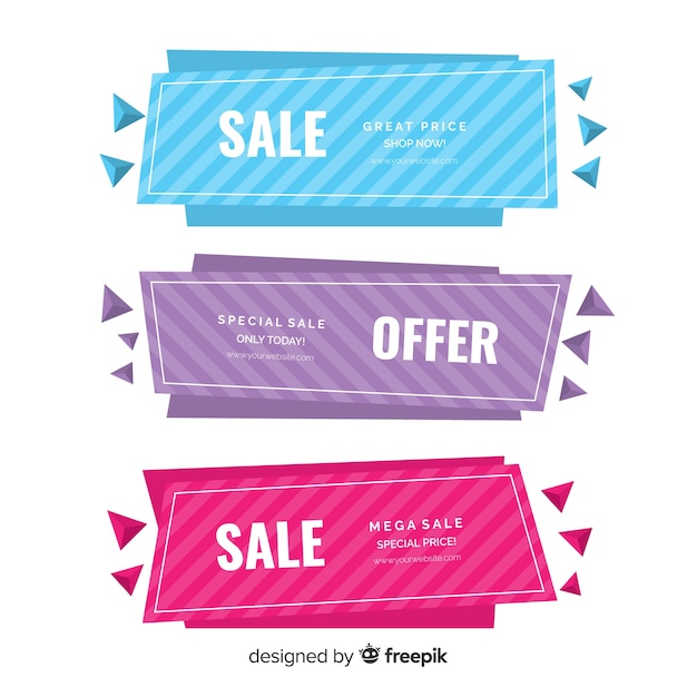 Free vector geometric sales banners