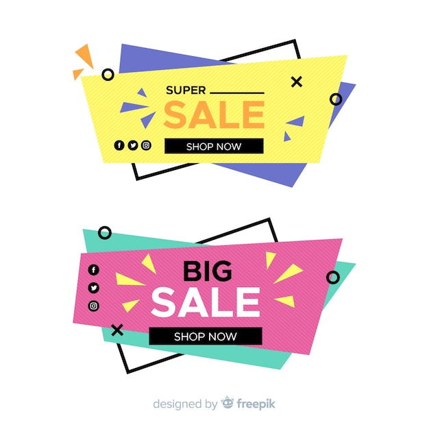 Geometric sales banners