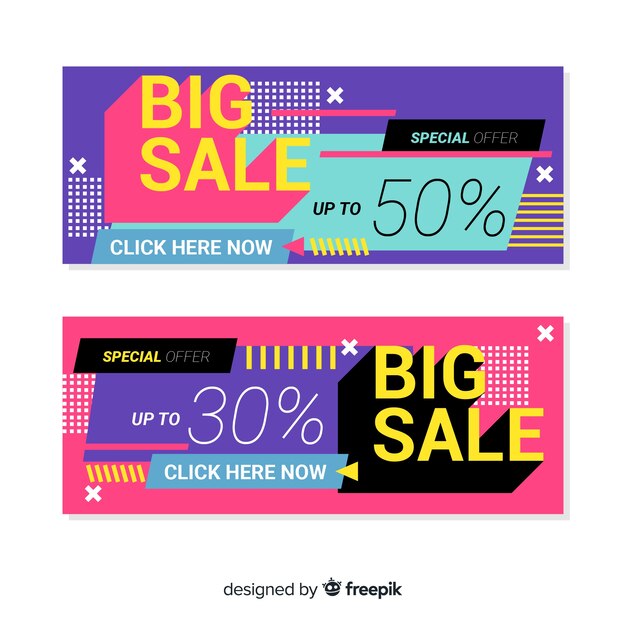 Geometric sales banners