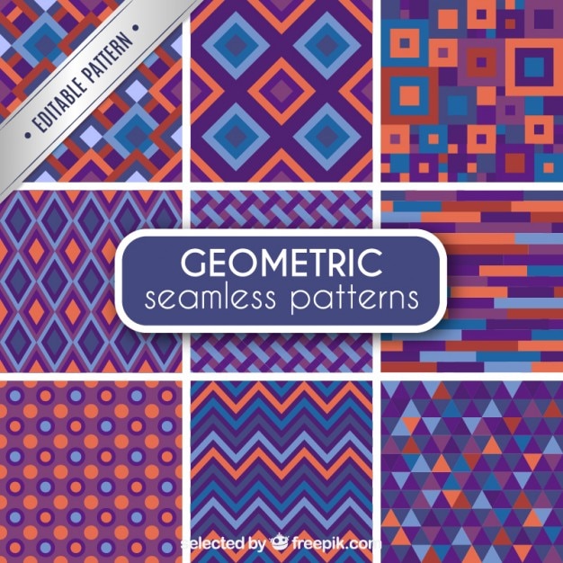 Free vector geometric seamless patterns