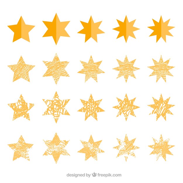 Geometric set of decorative stars