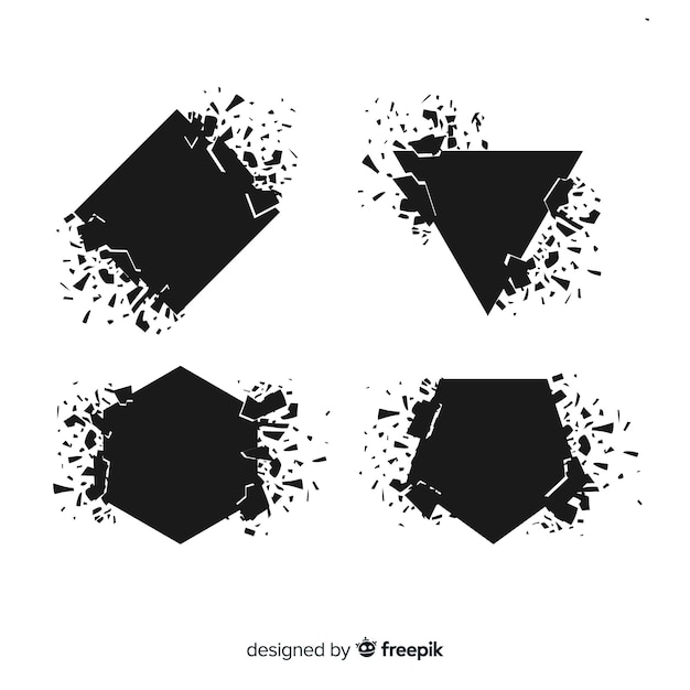 Free vector geometric shape exploding banner