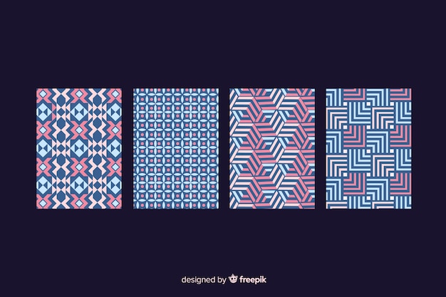 Free vector geometric shape pattern cover collection