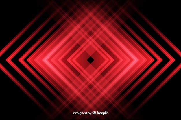 Geometric shape with red lights background