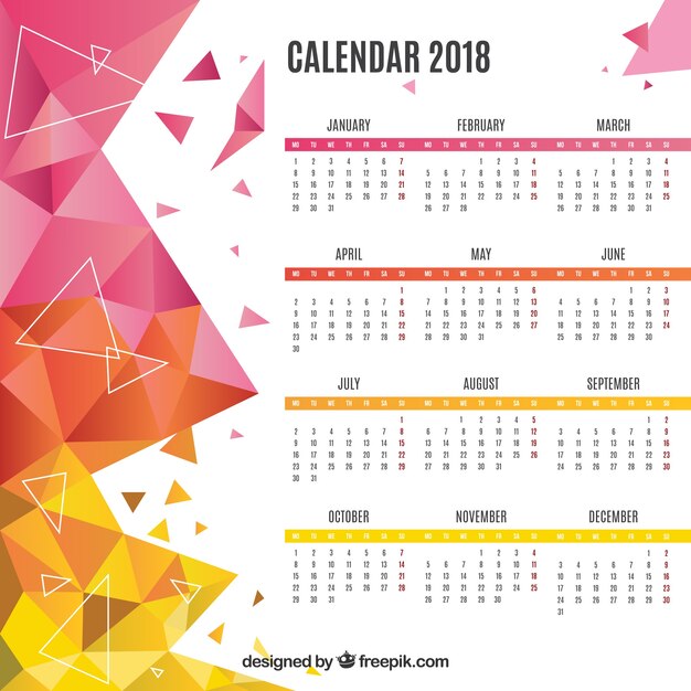 Calendario forme geometriche 2018