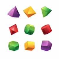 Free vector geometric shapes in 3d effect