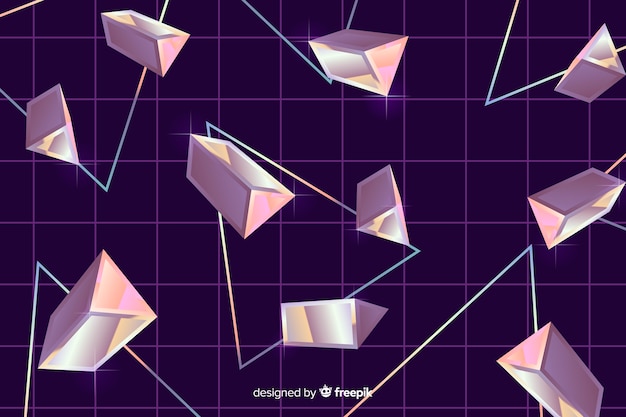 Free vector geometric shapes background eighties style