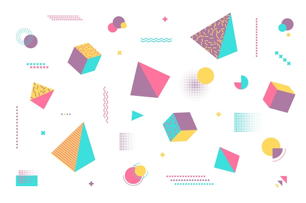 Geometric shapes background in flat design