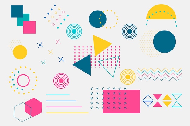 Geometric shapes background in flat design