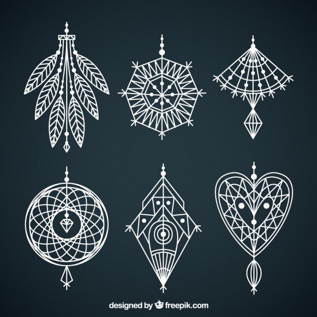 Free Vector geometric shapes of boho elements