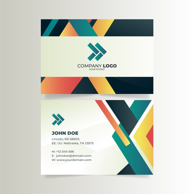 Geometric shapes business card template