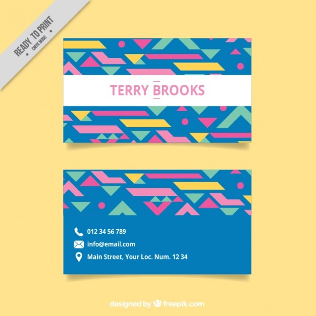 Geometric shapes business card