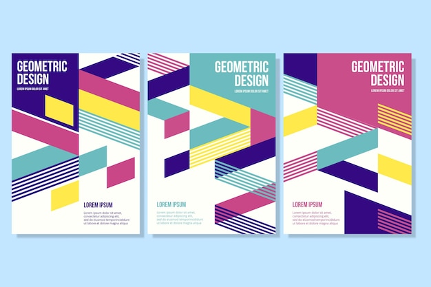 Geometric shapes on business cover collection