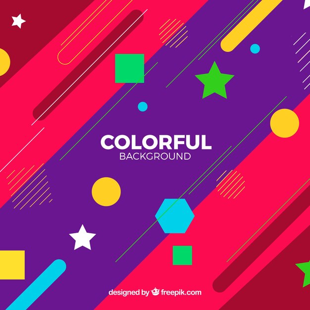 Geometric shapes colorful background