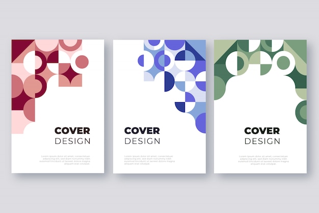 Free vector geometric shapes cover template set