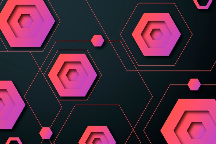 Free Vector geometric shapes on dark background