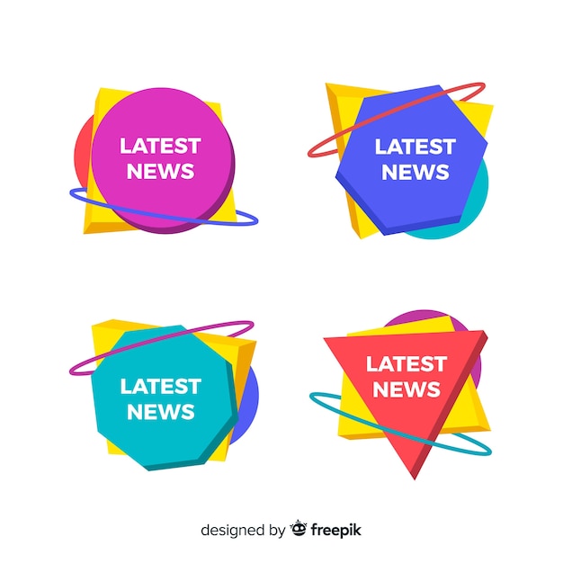 Download Free Geometric Shapes Flat Latest News Banner Set Free Vector Use our free logo maker to create a logo and build your brand. Put your logo on business cards, promotional products, or your website for brand visibility.